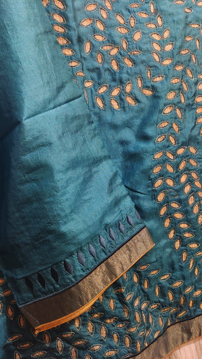 Semi Stitched silk cutwork applique Short Tunic