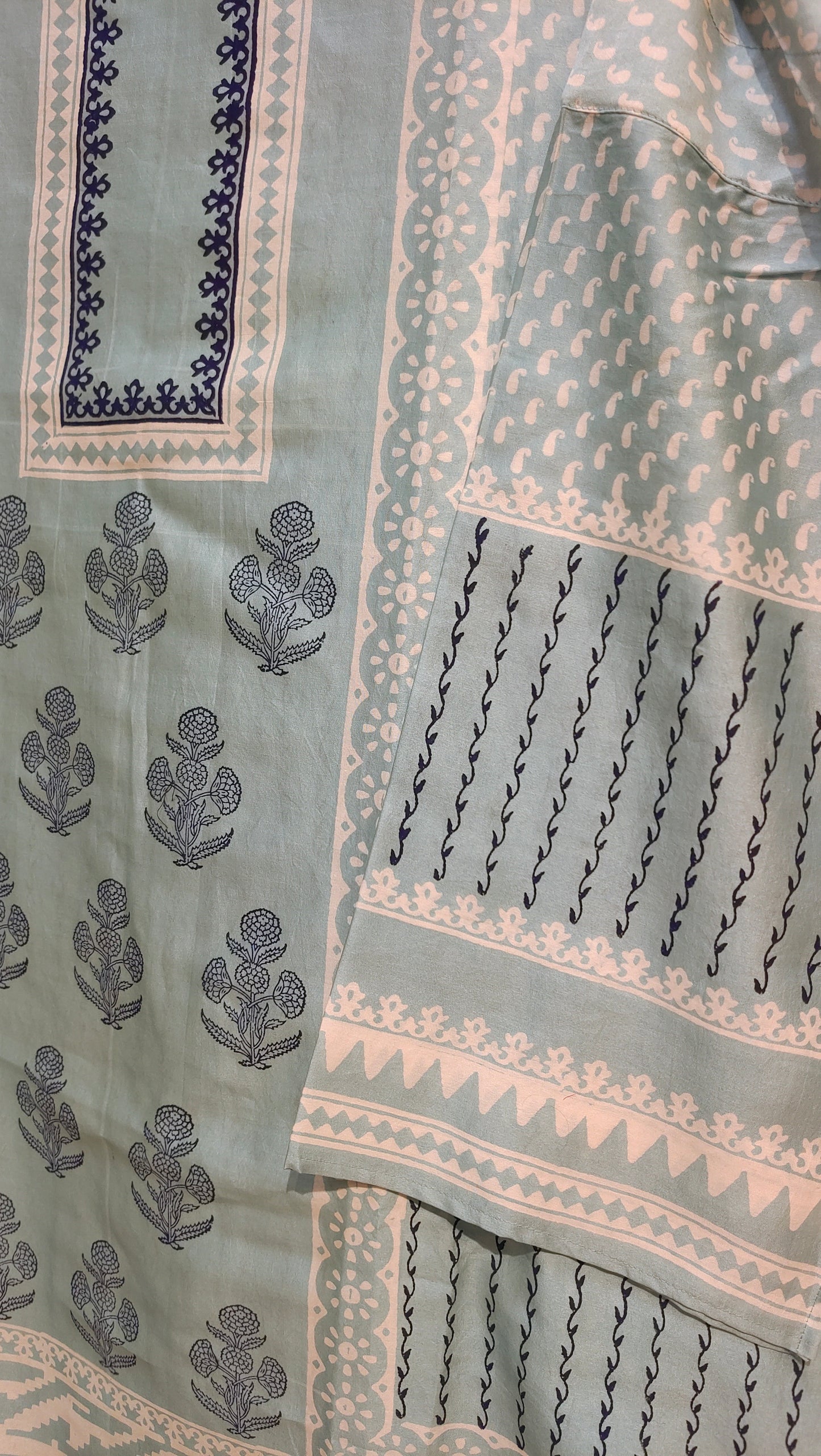 Semi Stitched Chanderi Casual suitset