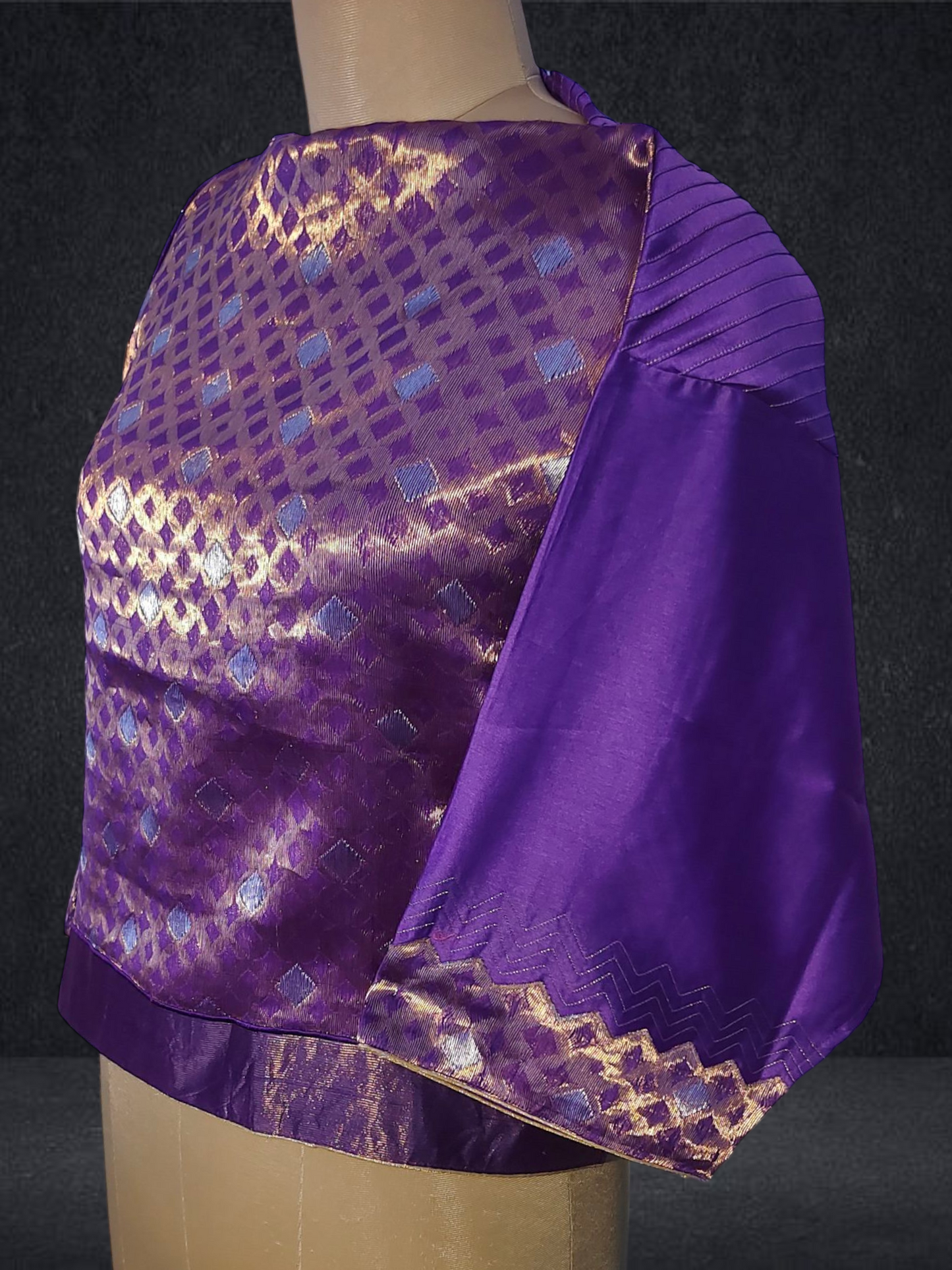 Semistitched Chanderi Ɓlouse