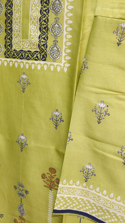 Semi Stitched Chanderi Casual suitset