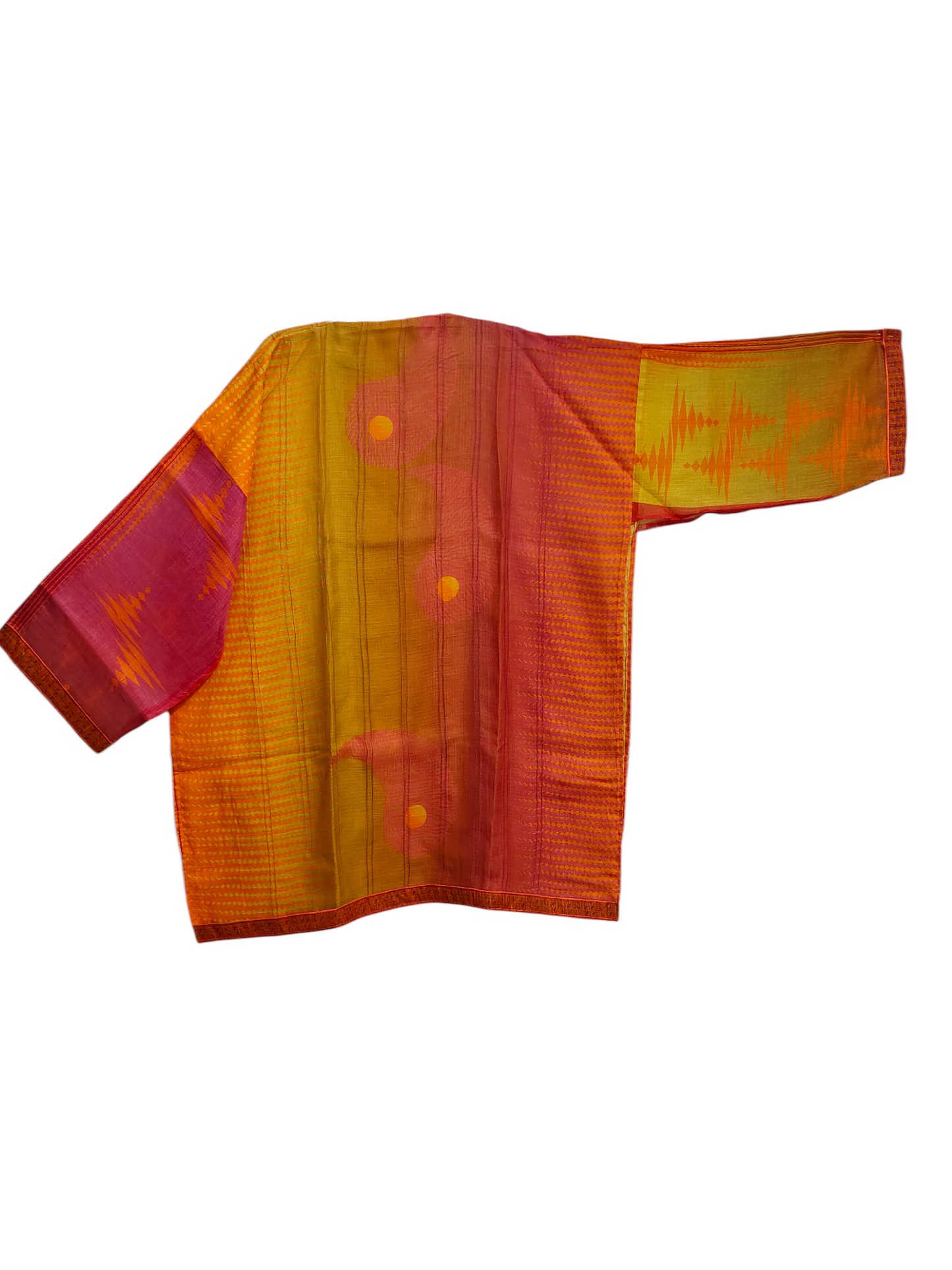 Semistitched Chanderi Digital Printed Short Tunic