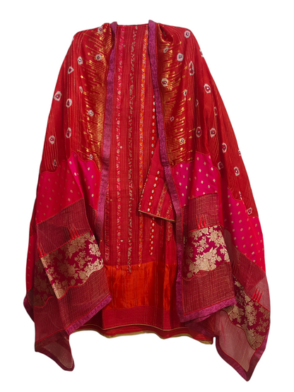 Semi Stitched Formal chanderi Suitset