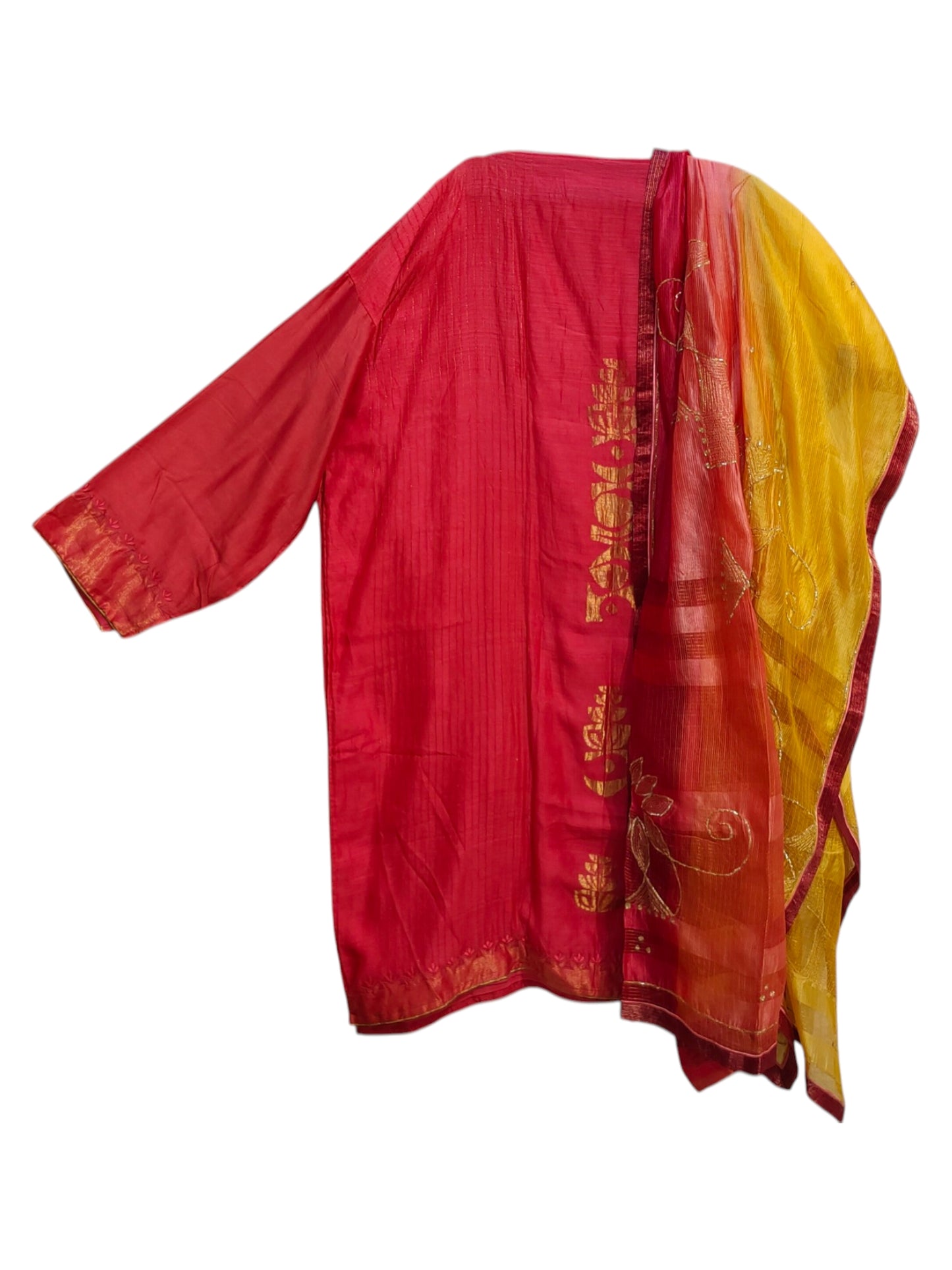 Semi Stitched Chanderi Formal Suitset
