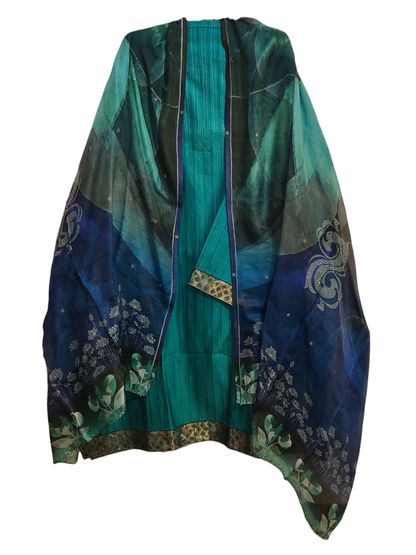 Semi Stitched Formal chanderi Suitset