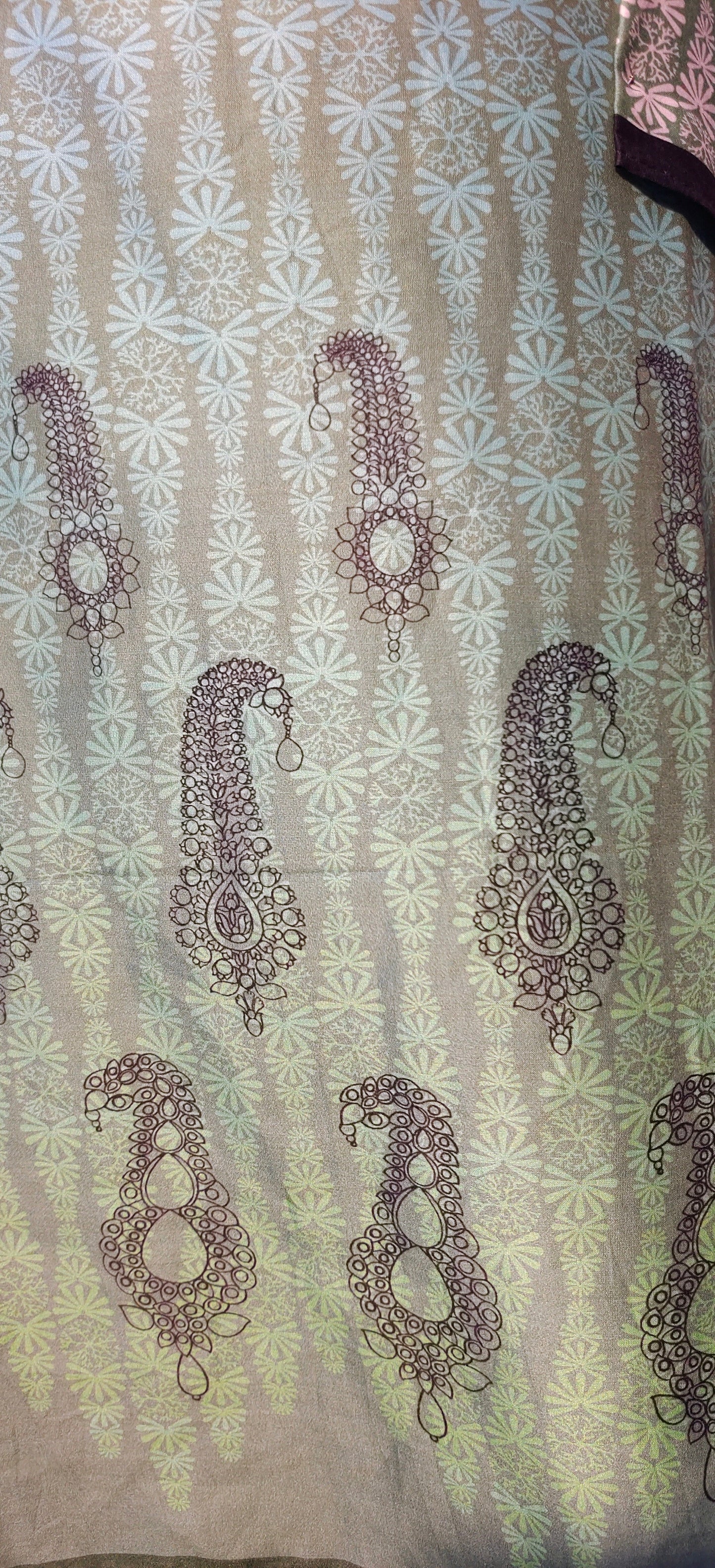 Semi Stitched Chanderi printed Kurta VISHAL KAPUR