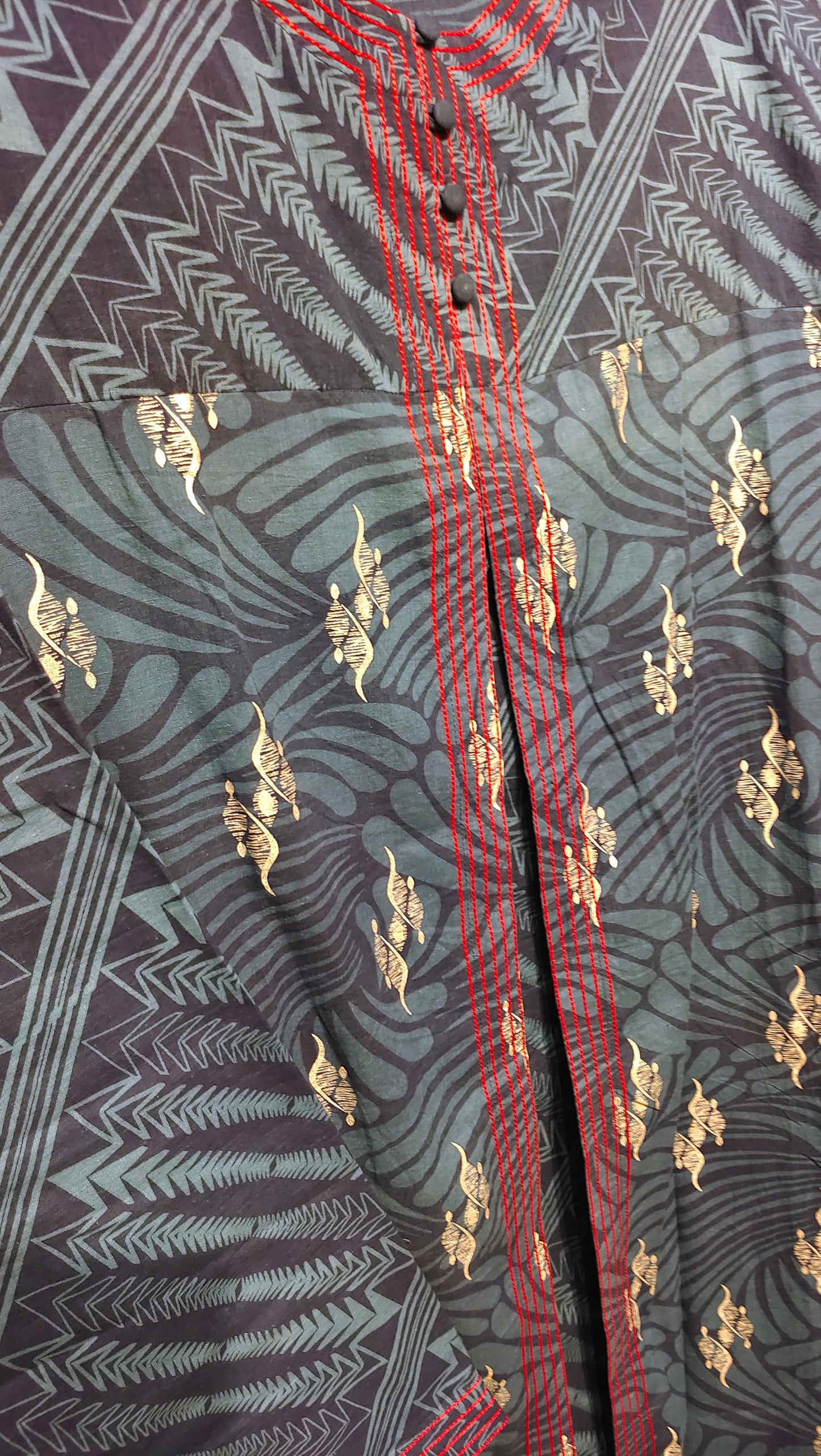 Stitched Cotton Indigo blockprinted Kurta