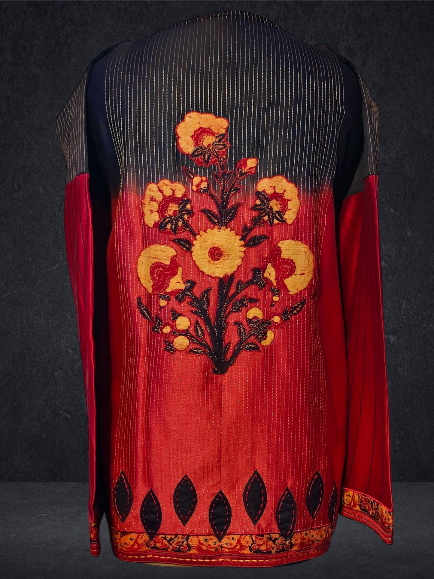 Semistitched Chanderi Ajrakh Short Tunic VISHAL KAPUR STUDIO