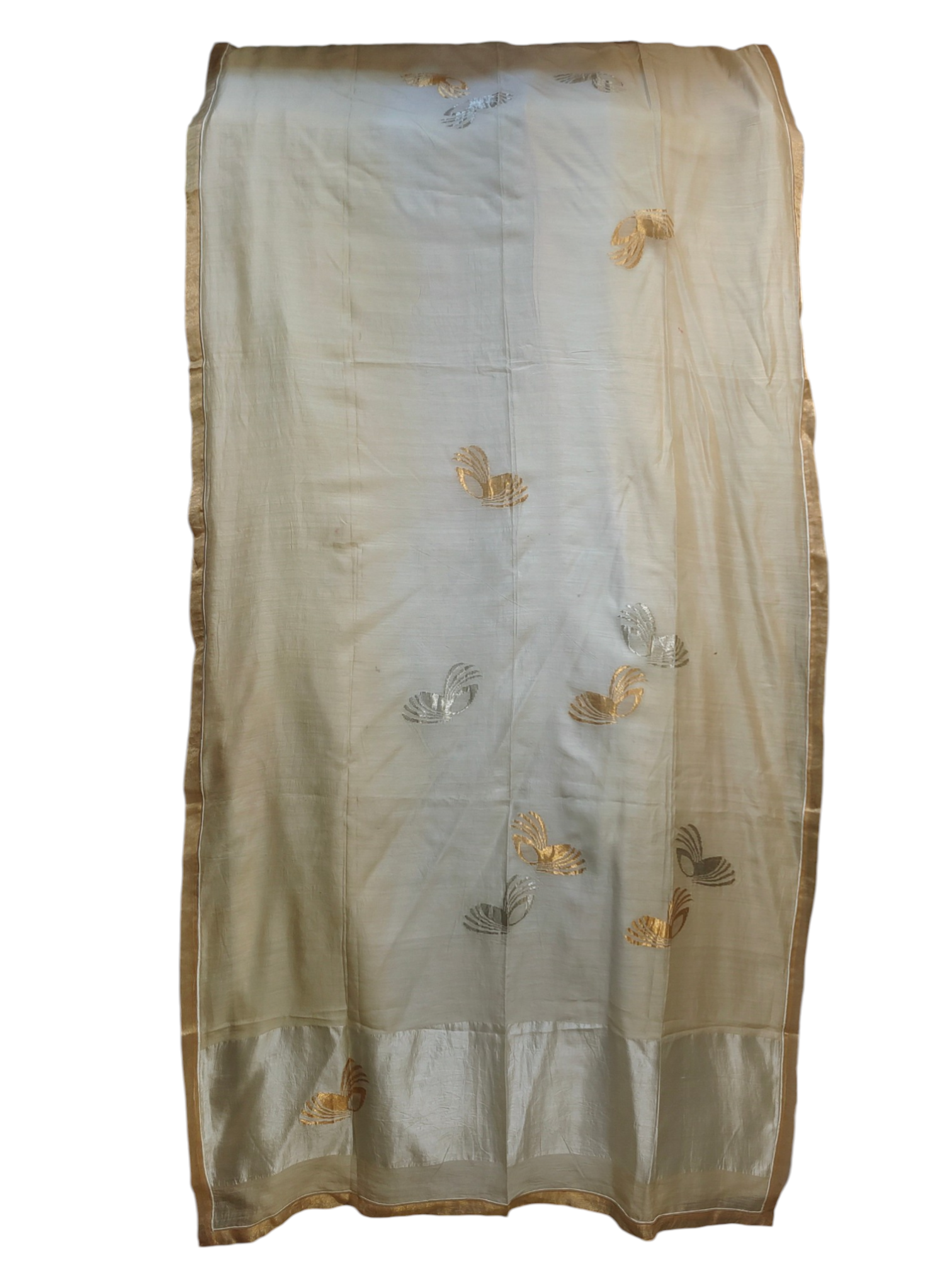 dupatta with embroidered designs on a white background