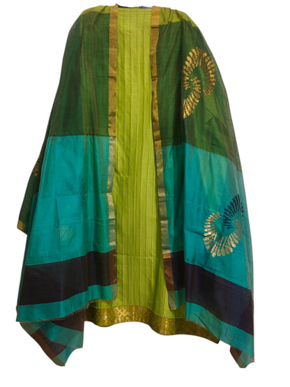Semi Stitched Chanderi Formal Suitset