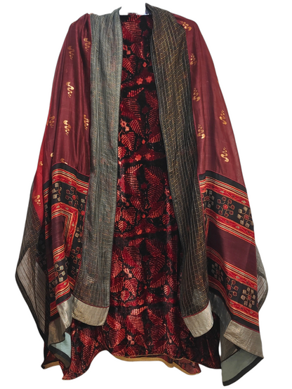 Semi Stitched Chanderi Formal Suitset