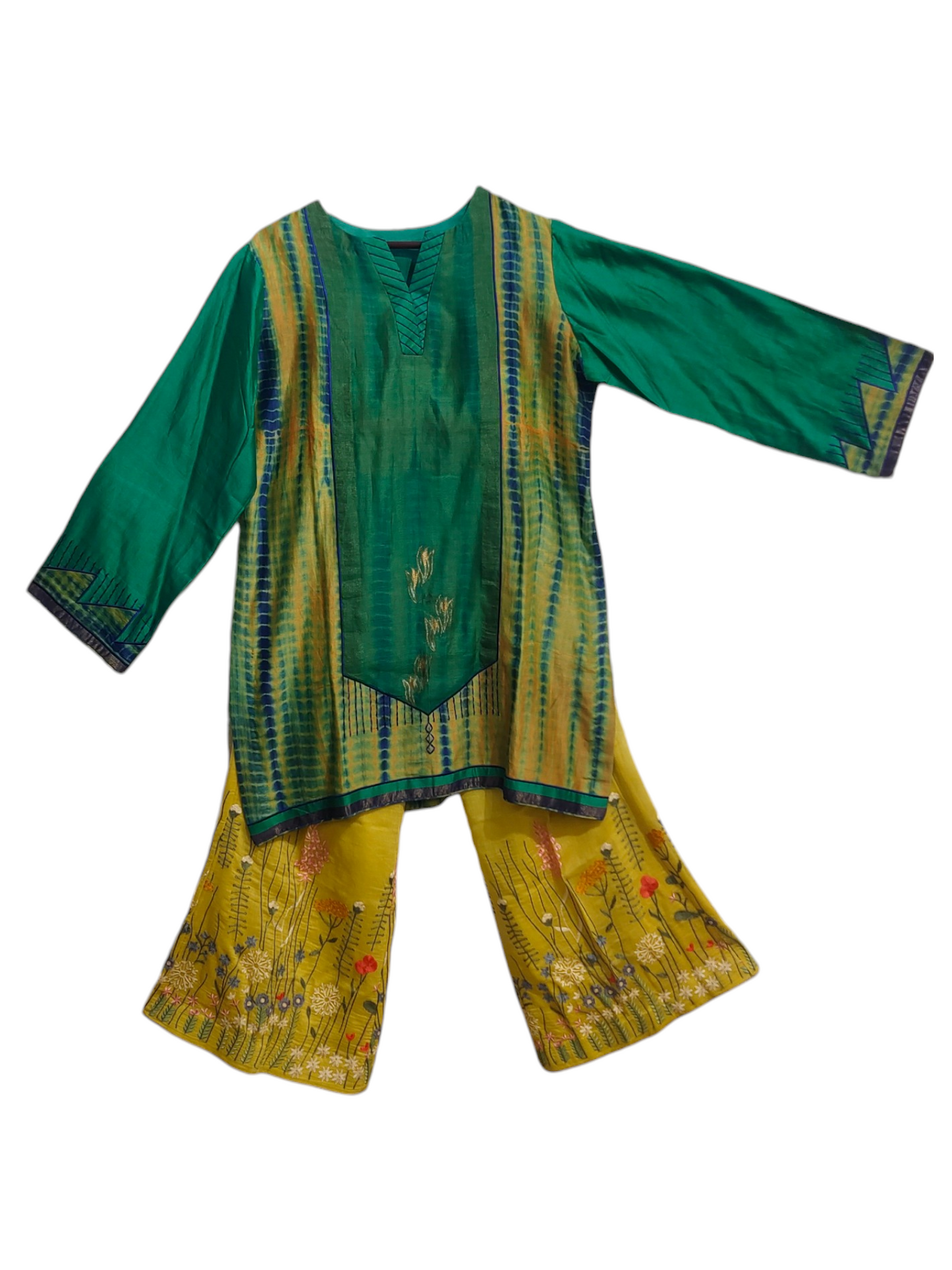 Formal chanderi Embroidered Indowestern set