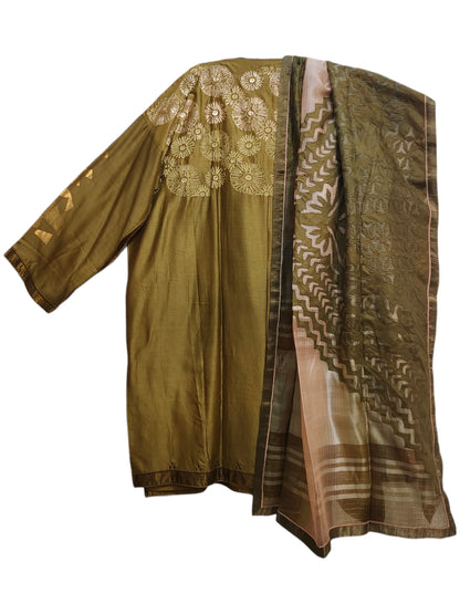 Semi Stitched Chanderi Formal Suitset