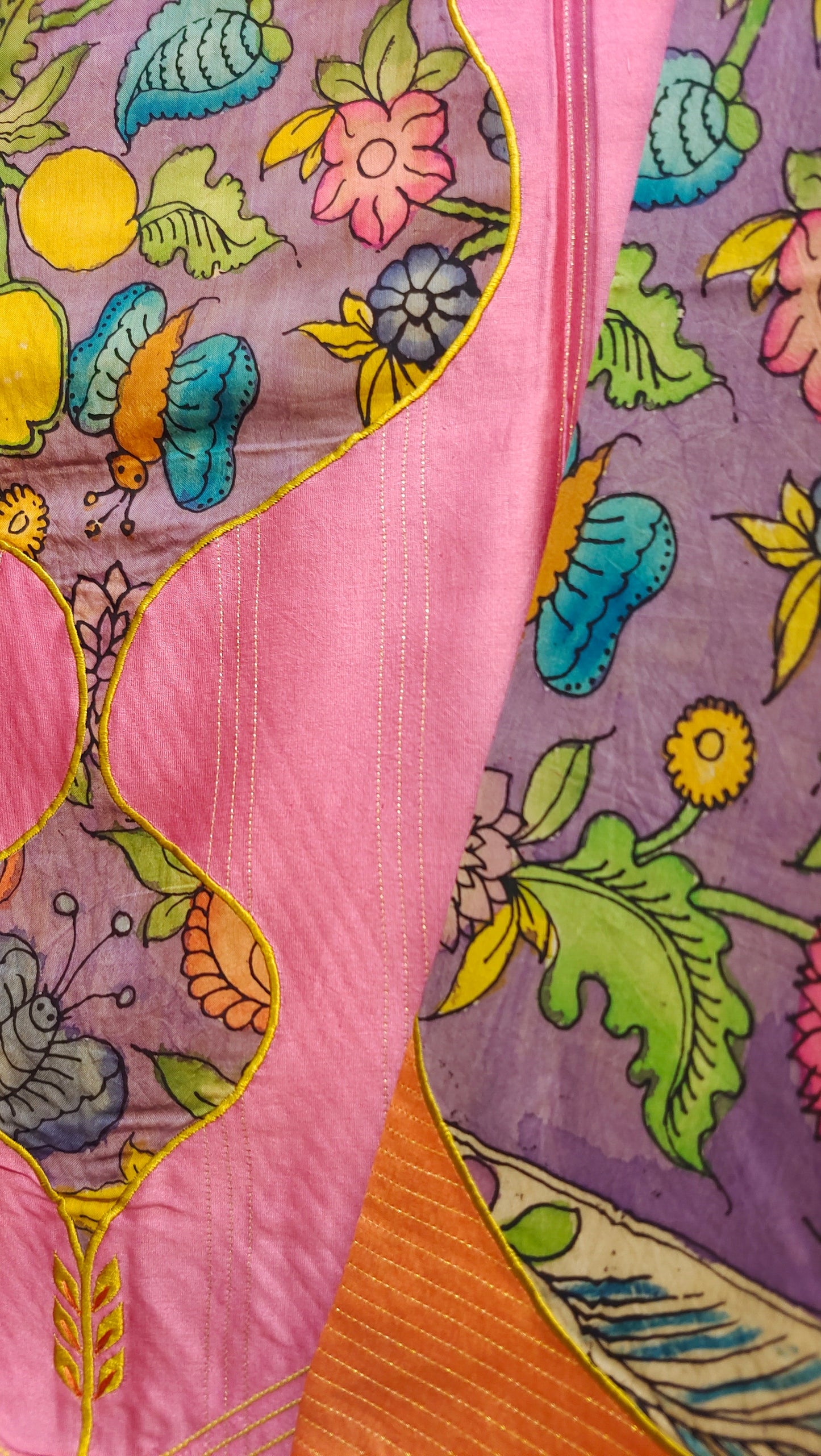 Semi Stitched Chanderi Kalamkari Blouse