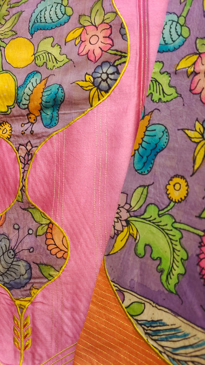 Semi Stitched Chanderi Kalamkari Blouse