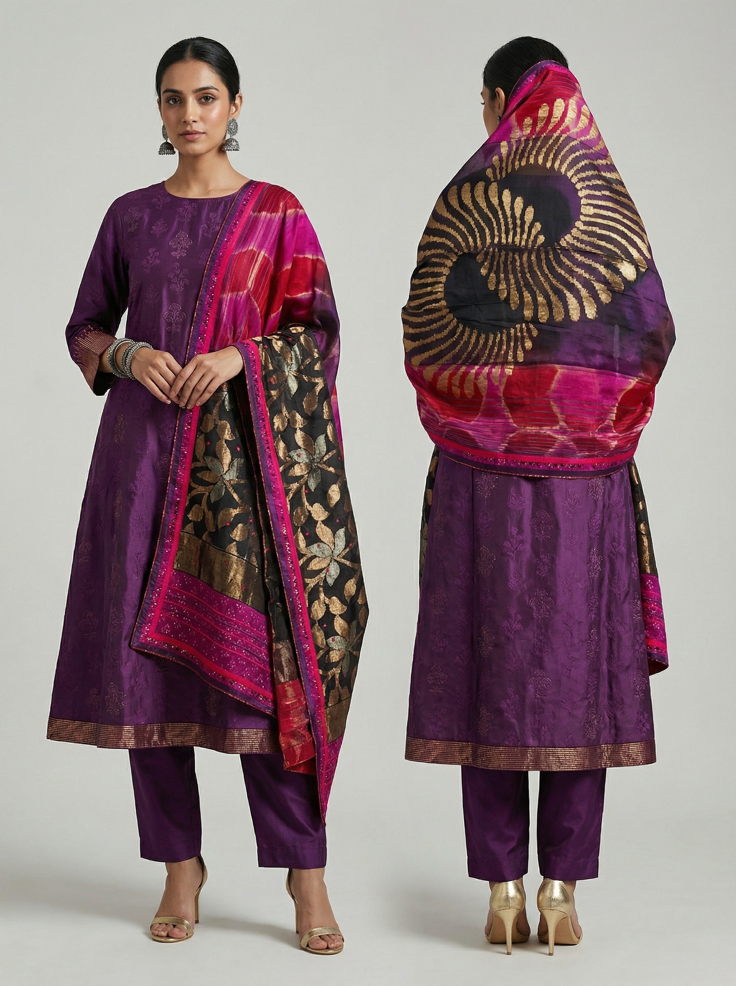 Semi Stitched Formal Chanderi Suitset