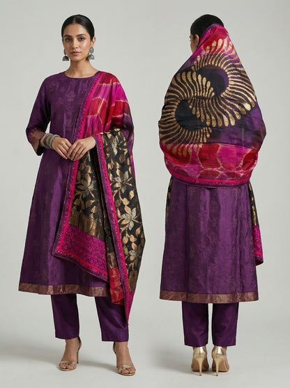 Semi Stitched Formal Chanderi Suitset