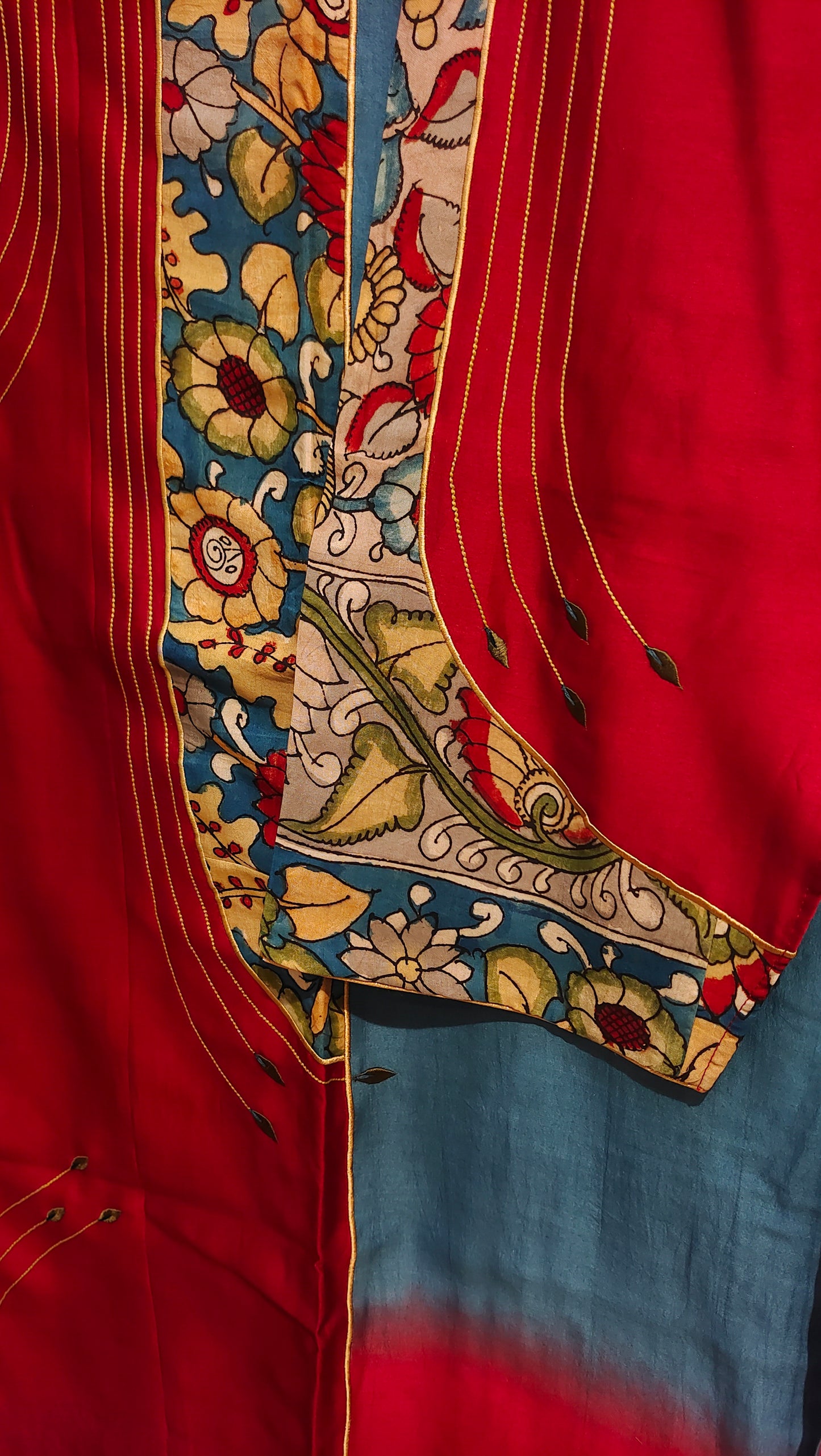 Semi Stitched Chanderi Formal kurta