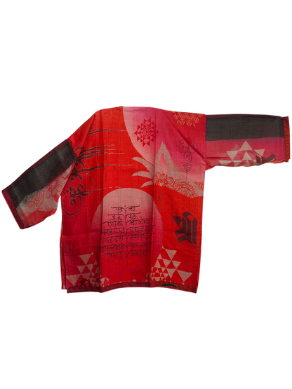 Semistitched Silk Linen Kota Digital Printed Short Tunic