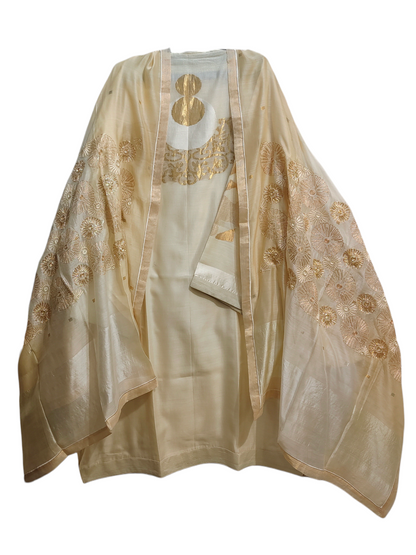 Semi Stitched Formal chanderi Suitset