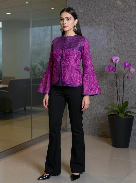 Semistitched Crepe silk Ɓlouse