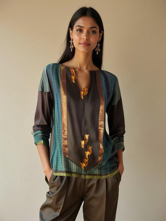 Semistitched Chanderi Shibori Short Tunic