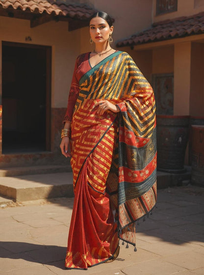 Pure Silk Tissue Applique Saree