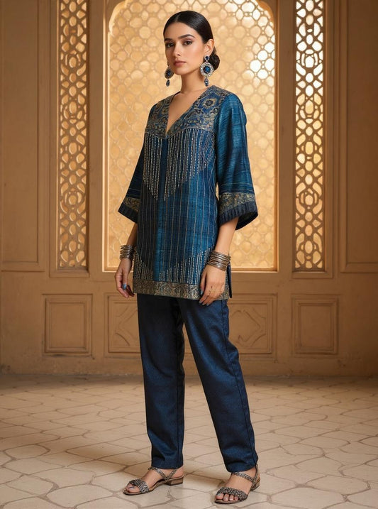 Stitched Ajrakh jacket