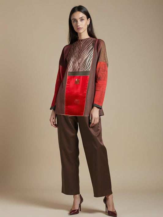 Semistitched Silk Shibori Short Tunic