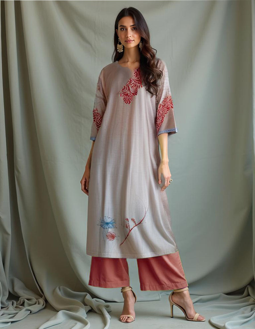 Semi Stitched Cotton Printed kurta