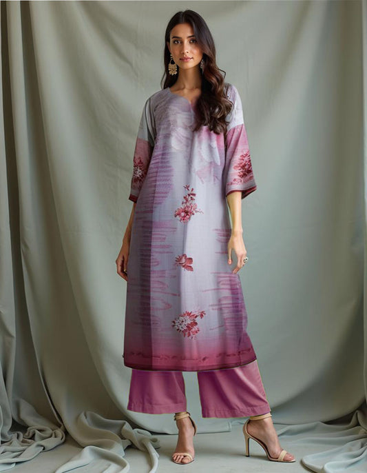 Semi Stitched Cotton satin Printed kurta