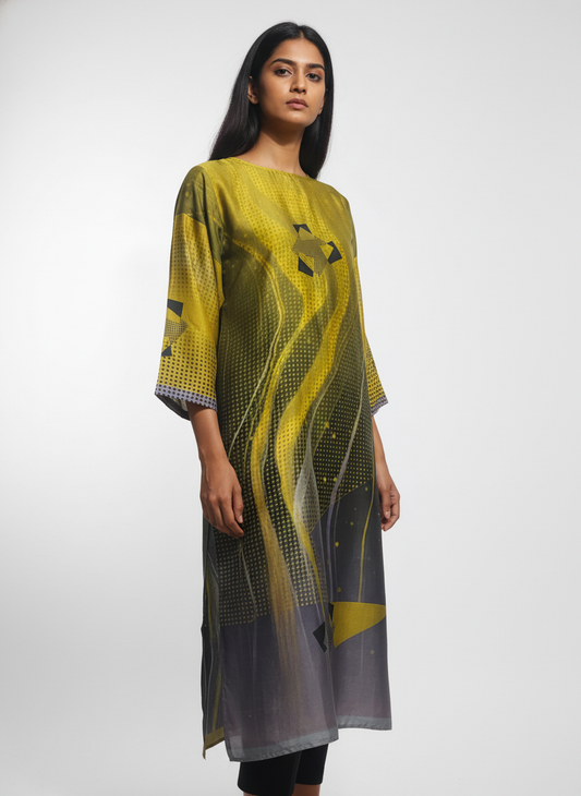 Semi Stitched Chanderi Kurta