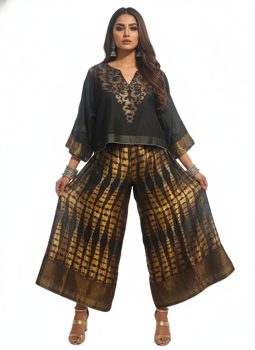 Indowestern chanderi formal flared plazzo pant VISHAL KAPUR STUDIO