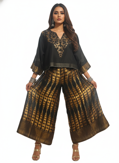 Indowestern chanderi formal flared plazzo pant VISHAL KAPUR STUDIO