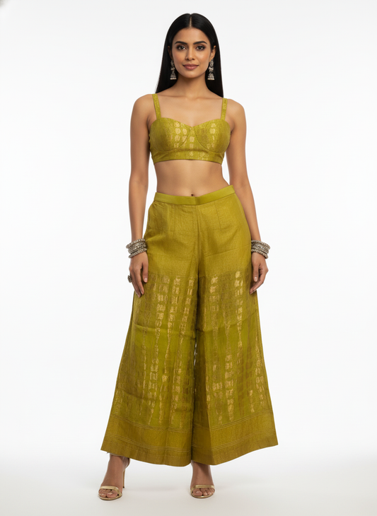 Formal chanderi Embroidered Palazzo pant