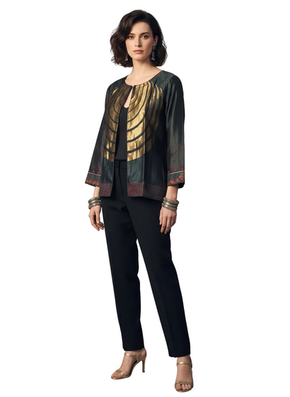 Stitched Chanderi Zariwoven Short Jacket