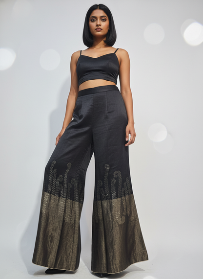 Formal Chanderi Zari embroidered Palazzo pant