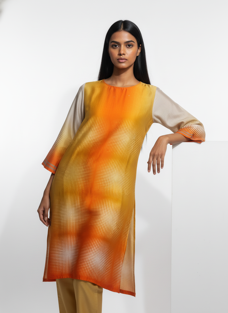 Semi Stitched Mudal Cotton Kurta