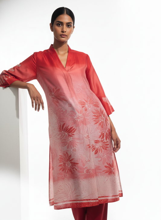 Semi Stitched Chanderi kurta