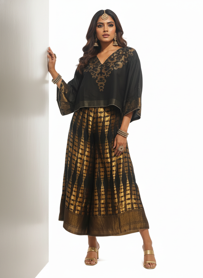 Indowestern chanderi formal flared plazzo pant VISHAL KAPUR STUDIO