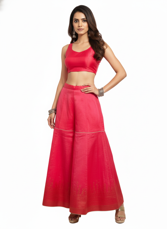 Formal chanderi Embroidered Palazzo pant