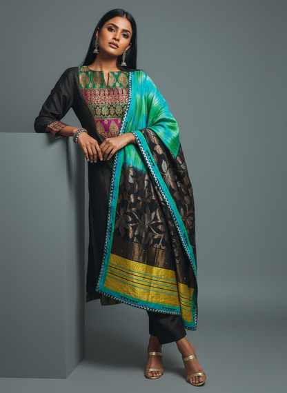 Semi Stitched Formal Chanderi Suitset
