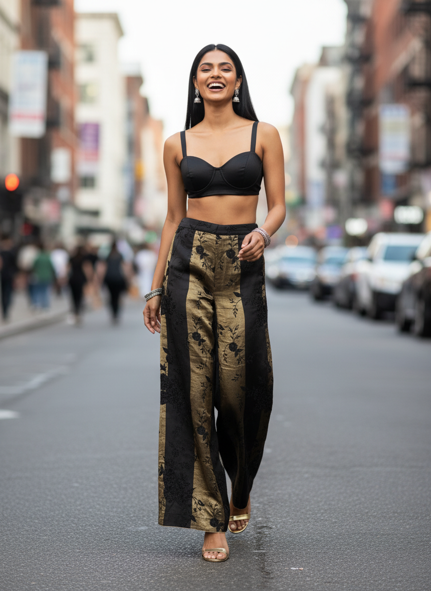 Formal chanderi Embroidered Palazzo pant