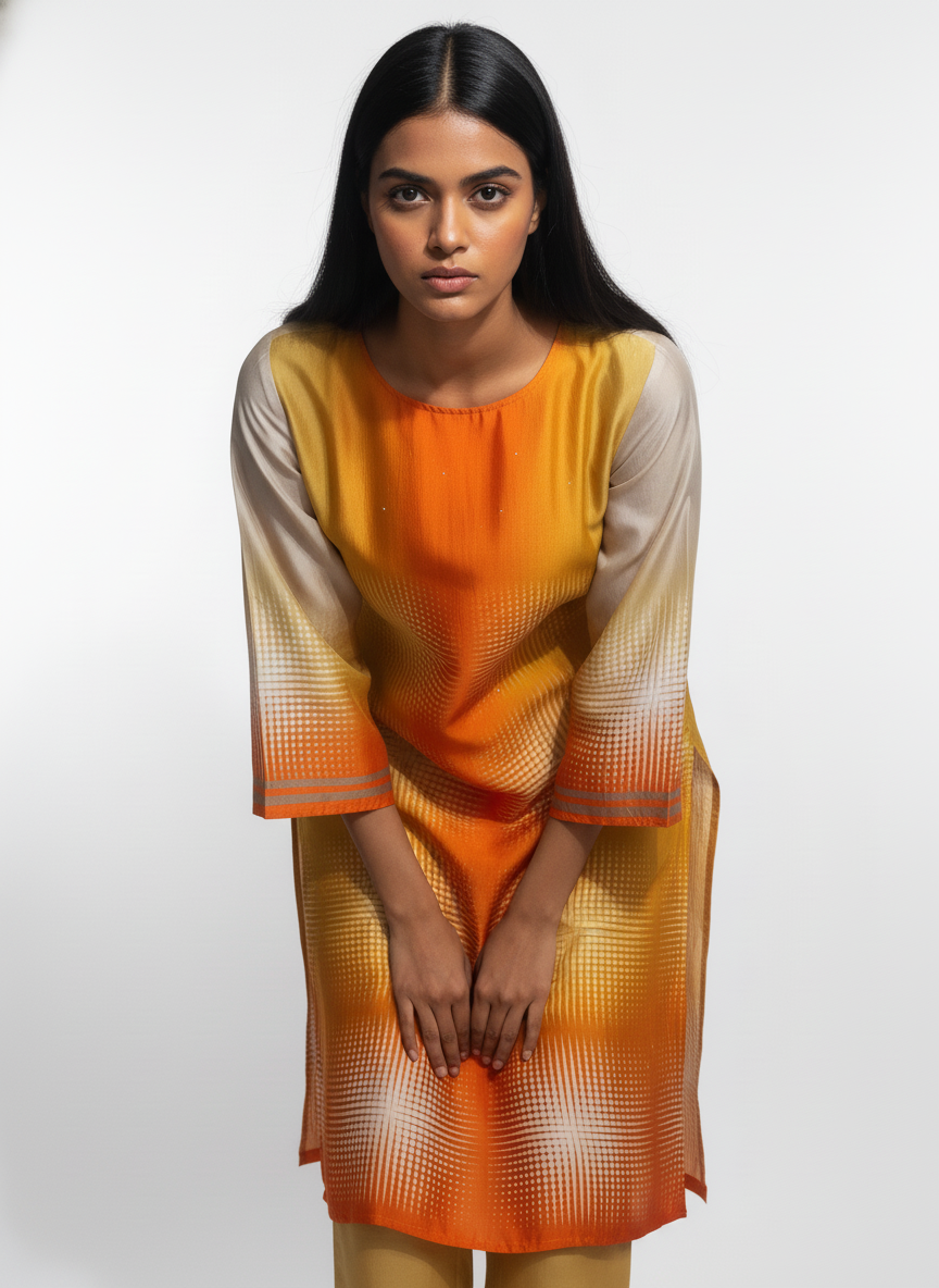 Semi Stitched Mudal Cotton Kurta