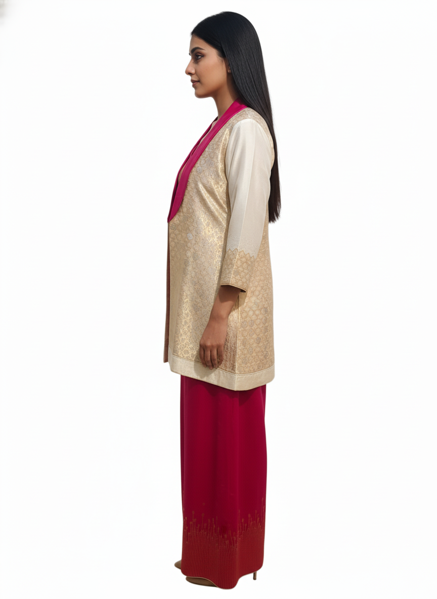 Indowestern chanderi formal coordset