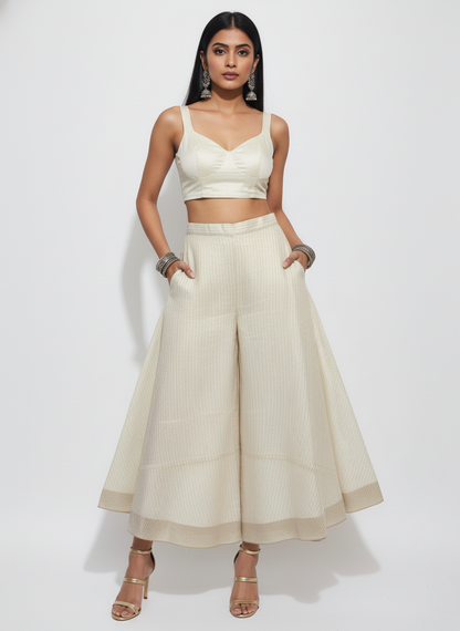 Formal chanderi Embroidered Palazzo pant