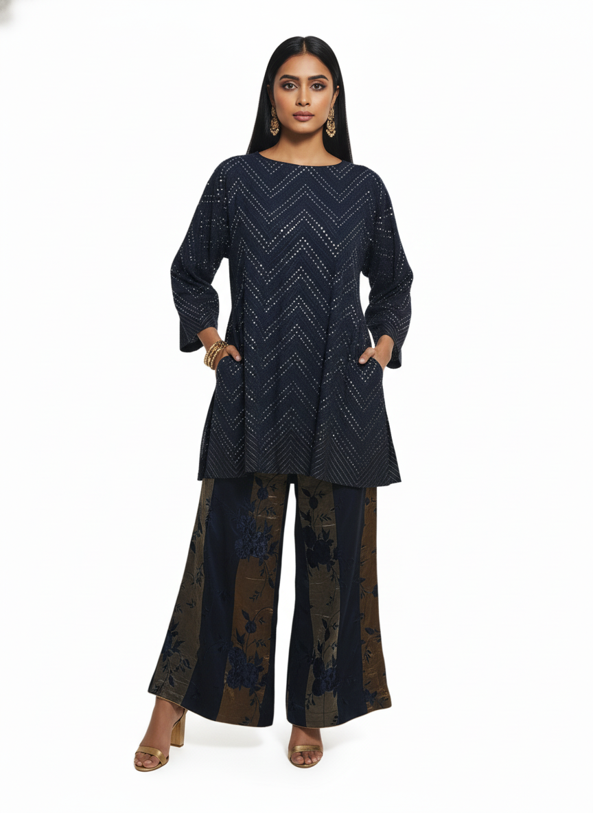 Indowestern chanderi formal coordset