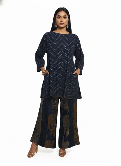 Indowestern chanderi formal coordset