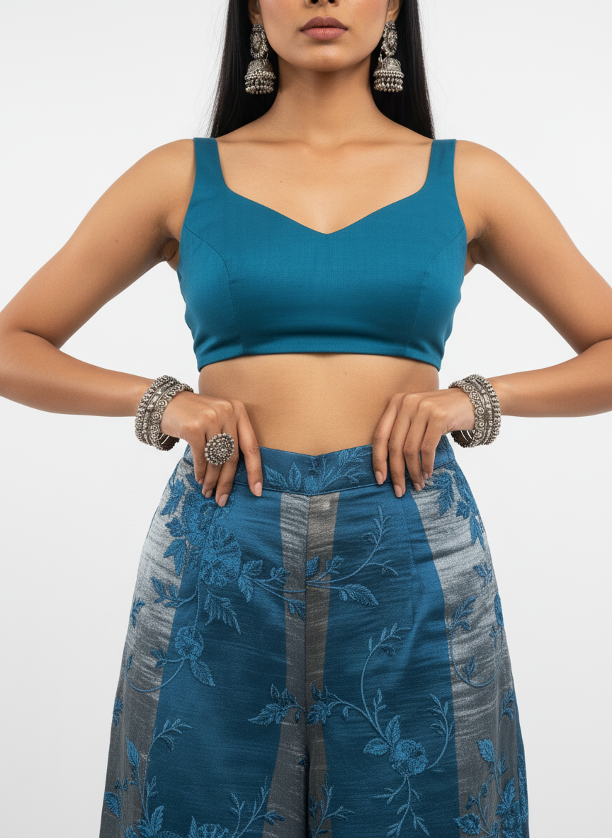 Formal chanderi Embroidered Palazzo pant