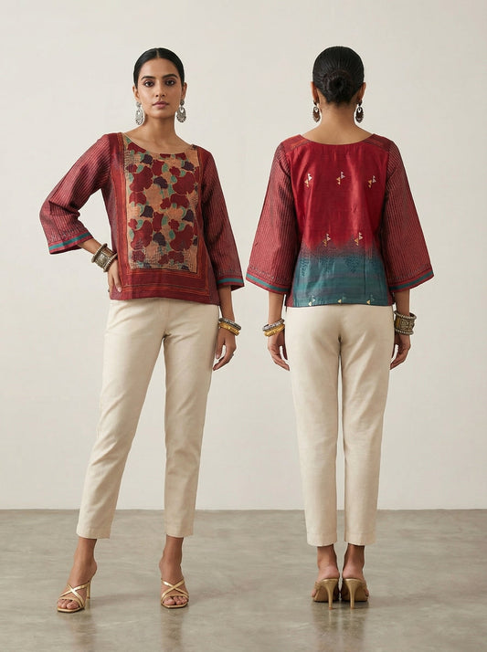 Semistitched Chanderi Ɓlouse VISHAL KAPUR STUDIO