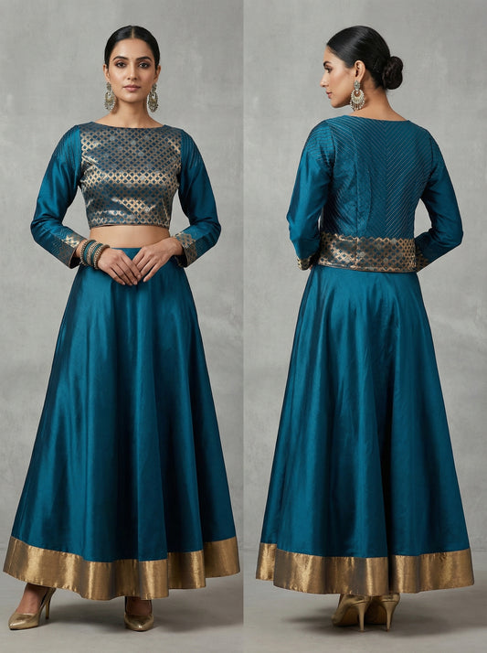 Semistitched Chanderi Ɓlouse